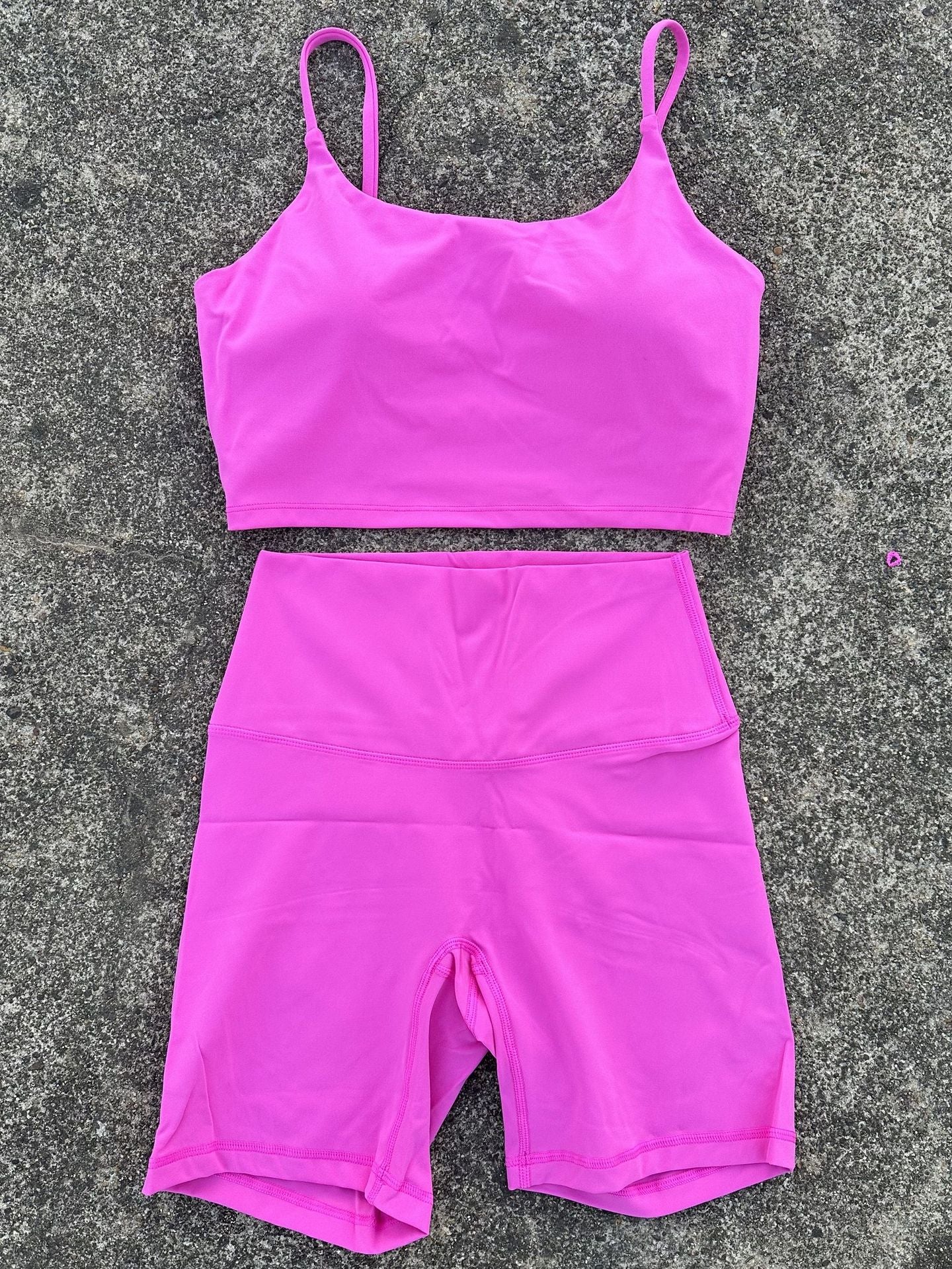 Women's Tight Yoga Cycling Shorts suit U-Shaped Strap Bra Outer Wear Sports Underwear gym yoga set